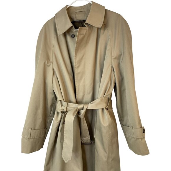 London Fog Mens Beige Trench Coat Thinsulate Insulated Size 44R RA10090 EUC - Picture 9 of 12